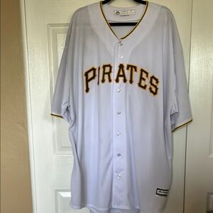 Majestic Pirates Jersey in White with Gold Accents
